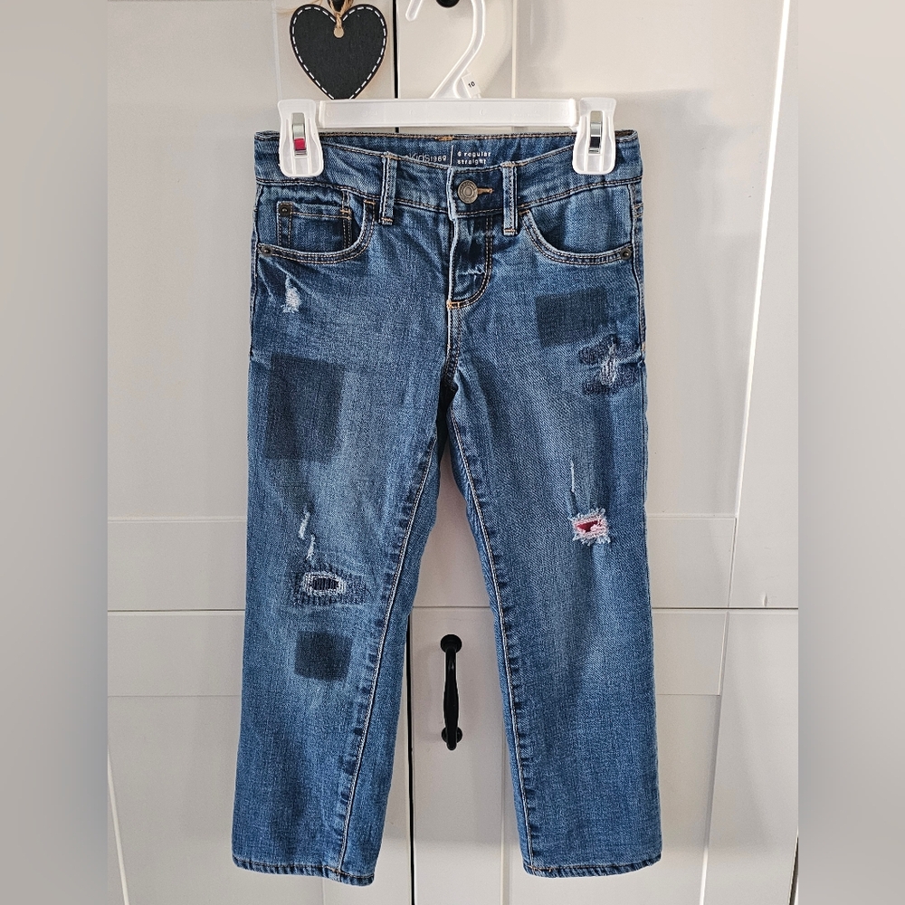 GAPKids 1969 Girl Indigo Straight Leg Fleece Lined Jeans 6 YRS